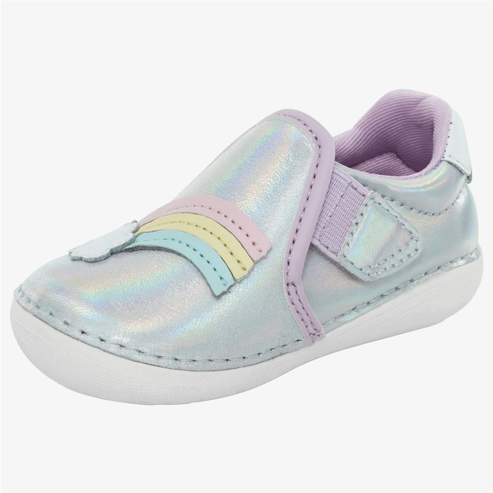 NEW Stride Rite Sizes 4.5, 5 Baby Girls Nettie Sneaker, Soft Motion - Iridescent